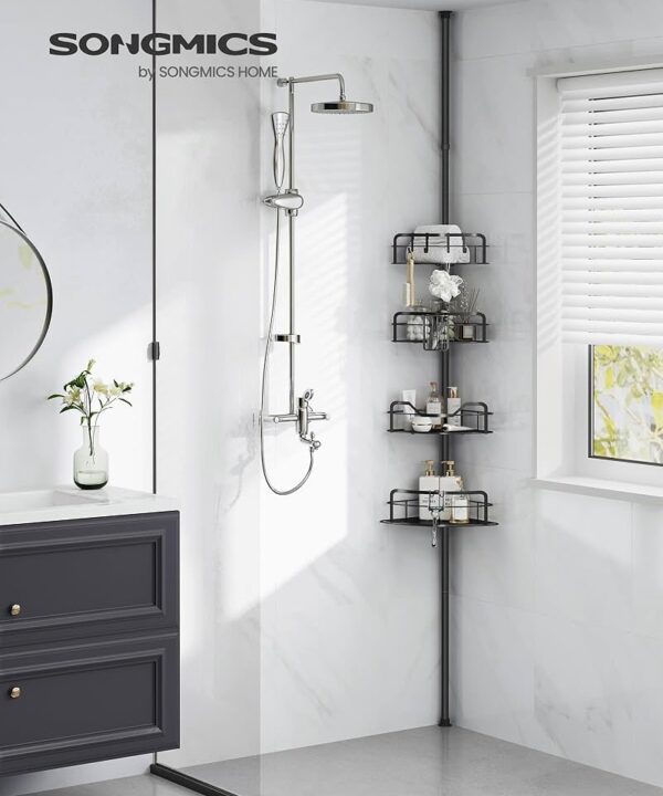 SONGMICS Teleskopinė Dušo Lentynėlė – Ink Blac