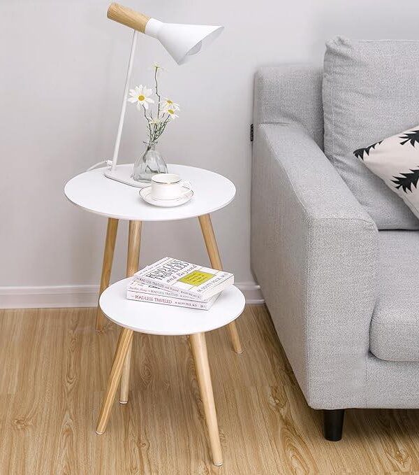 VASAGLE rinkinys iš 2 apvalių šoninių staliukų