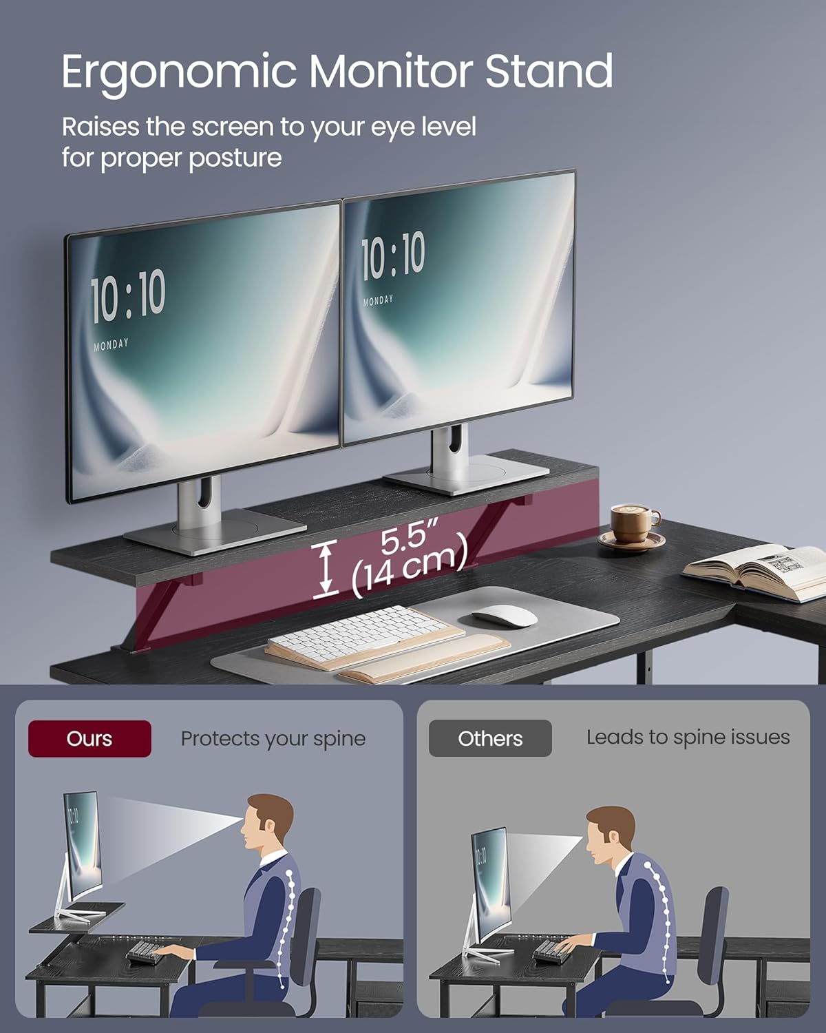 Rašomasis stalas, kampinis, VASAGLE - Image 5