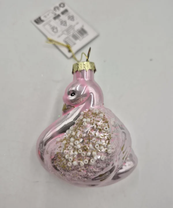 Stiklinis eglutės žaisliukas Gulbė