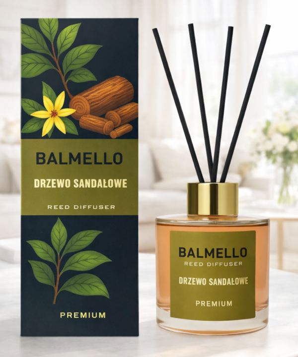 Namų kvapas su lazdelėmis BALMELLO SANDALMEDŽIO PREMIUM 120 ml