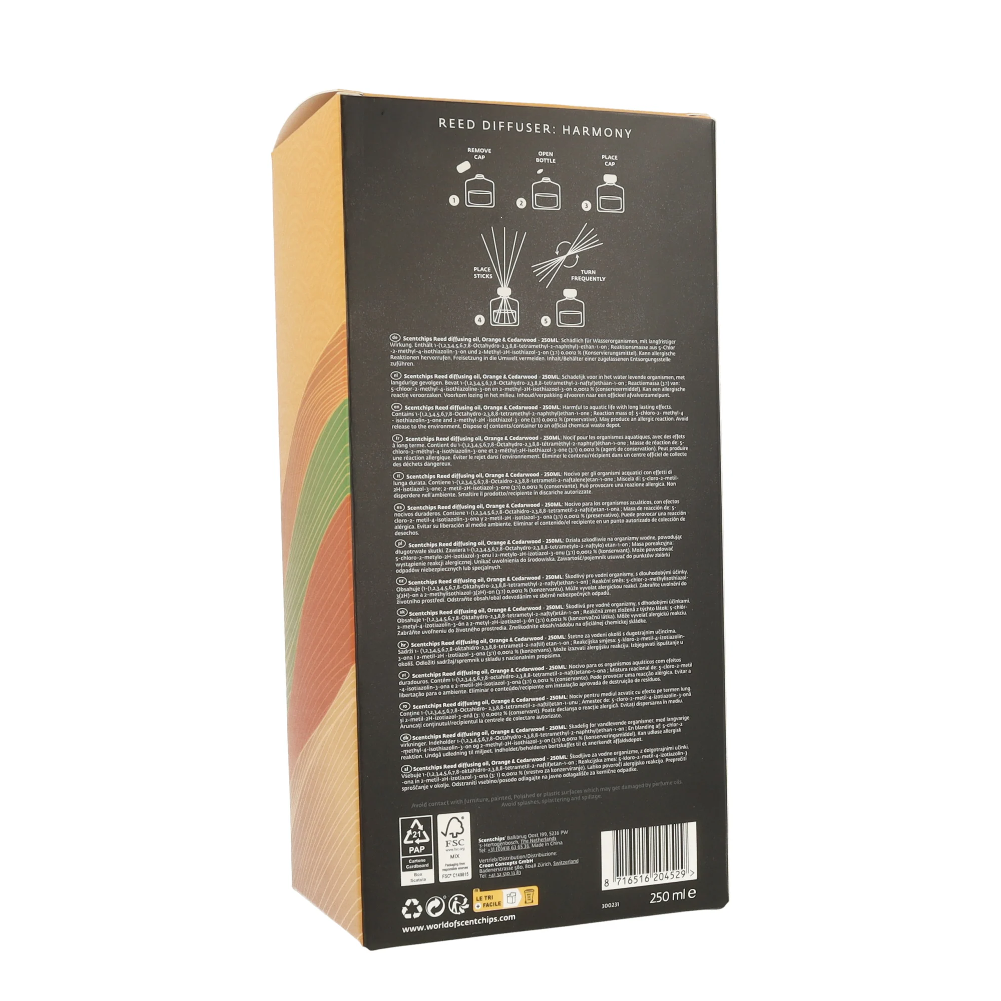 Namų kvapai su lazdelėmis Scentchips Harmony Orange & Cedarwood 250ml - Image 6