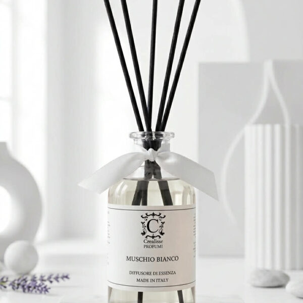 Namų kvapai su lazdelėmis Crealisse Muschio Bianco 250 ml.