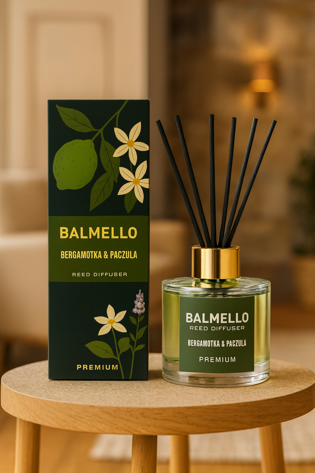 Namų kvapas su lazdelėmis BALMELLO BERGAMOTĖ IR PAČIULIS PREMIUM120 ml - Image 5