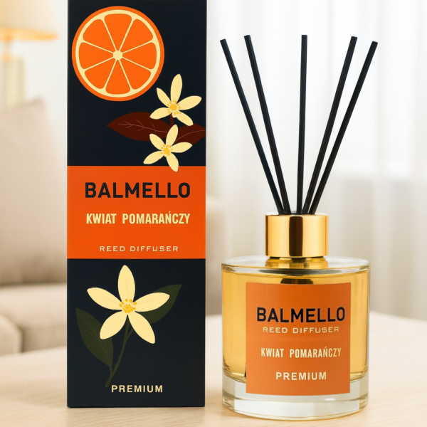 Namų kvapas su lazdelėmis BALMELLO APESINŲ ŽIEDŲ PREMIUM 120 ml