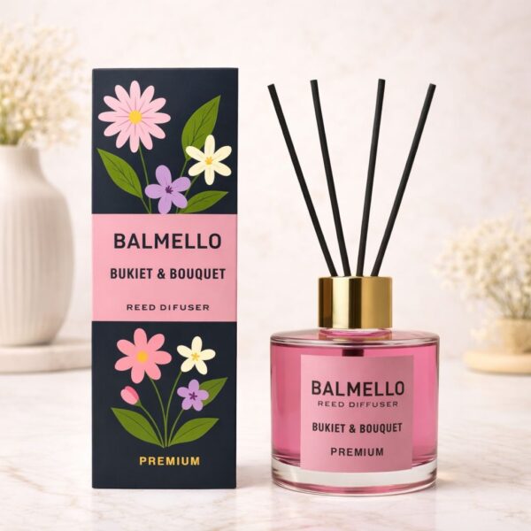 Namų kvapas su lazdelėmis BALMELLO GĖLIŲ PUOKŠTĖ PREMIUM 120 ml