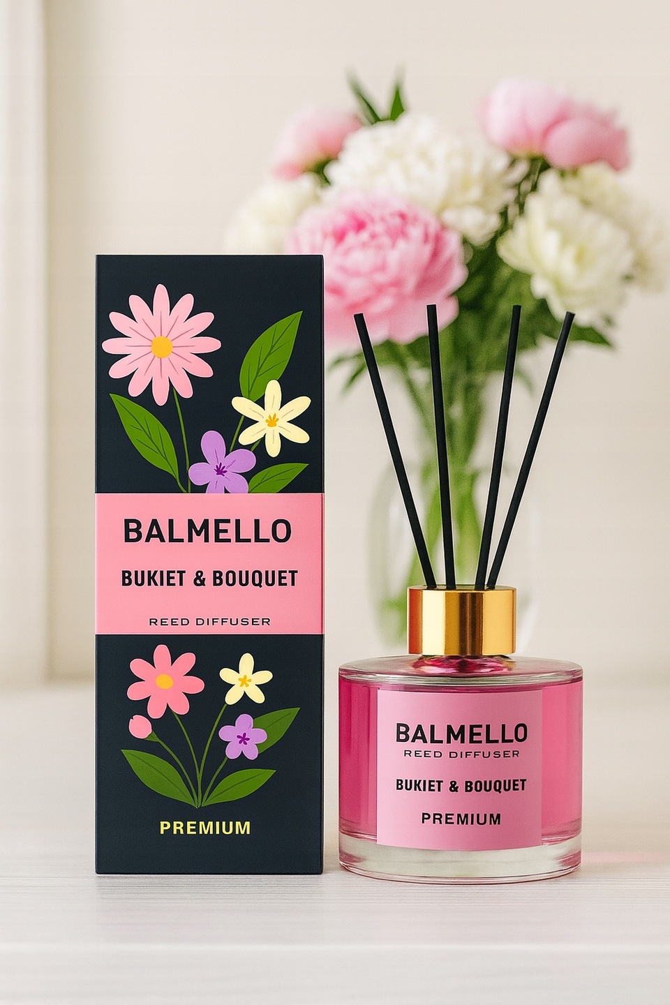 Namų kvapas su lazdelėmis BALMELLO GĖLIŲ PUOKŠTĖ PREMIUM 120 ml - Image 6