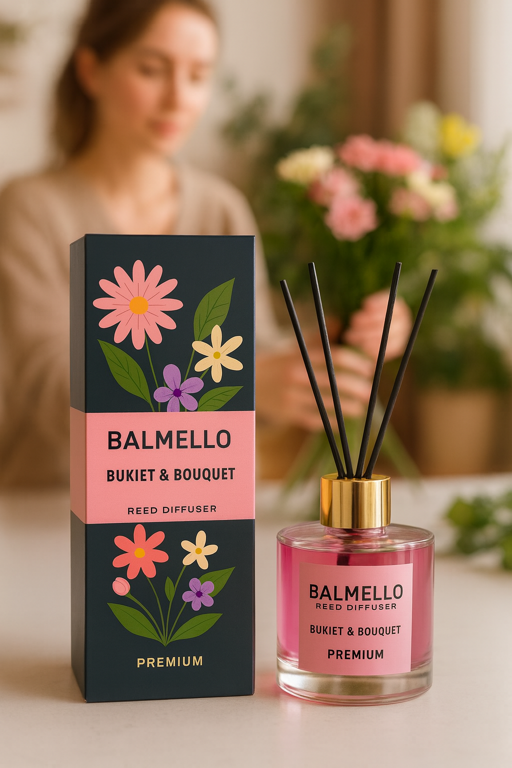 Namų kvapas su lazdelėmis BALMELLO GĖLIŲ PUOKŠTĖ PREMIUM 120 ml - Image 4