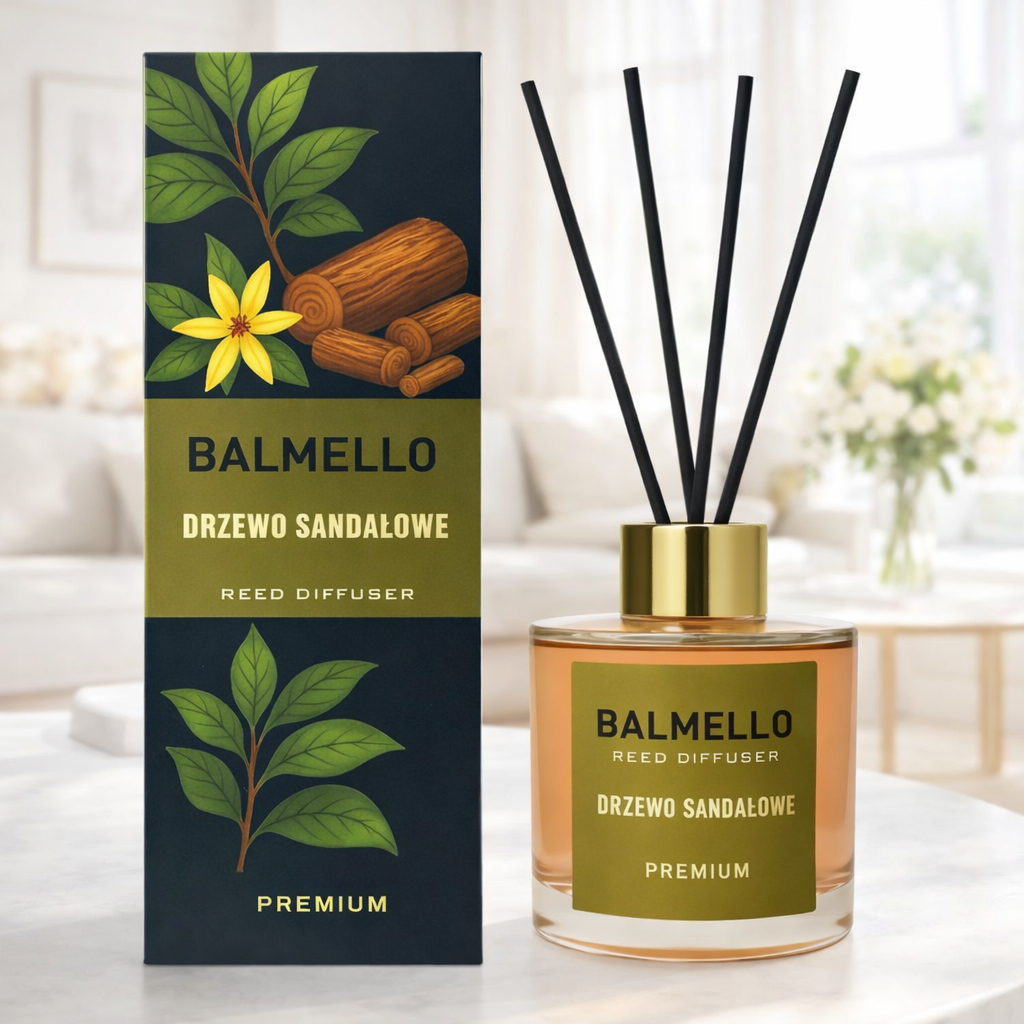 Namų kvapas su lazdelėmis BALMELLO SANDALMEDŽIO PREMIUM 120 ml