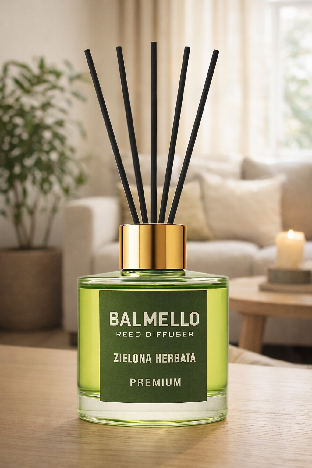 Namų kvapas su lazdelėmis BALMELLO ŽALIOJI ARBATA PREMIUM 120 ml - Image 4