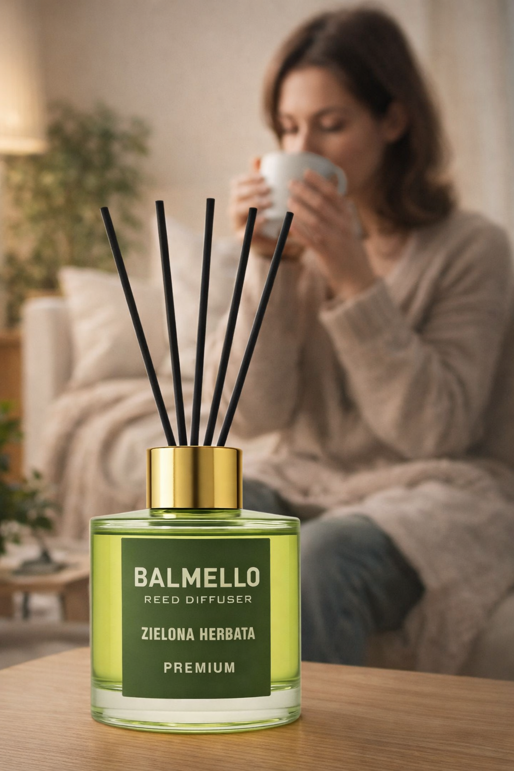 Namų kvapas su lazdelėmis BALMELLO ŽALIOJI ARBATA PREMIUM 120 ml - Image 3