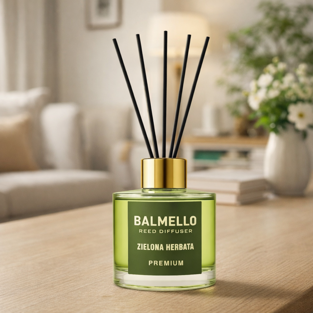 Namų kvapas su lazdelėmis BALMELLO ŽALIOJI ARBATA PREMIUM 120 ml - Image 6